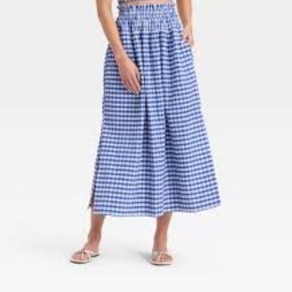 Universal Thread Dresses & Skirts - Universal Thread Womens Blue & White Smocked Gingham Maxi Skirt Size XL